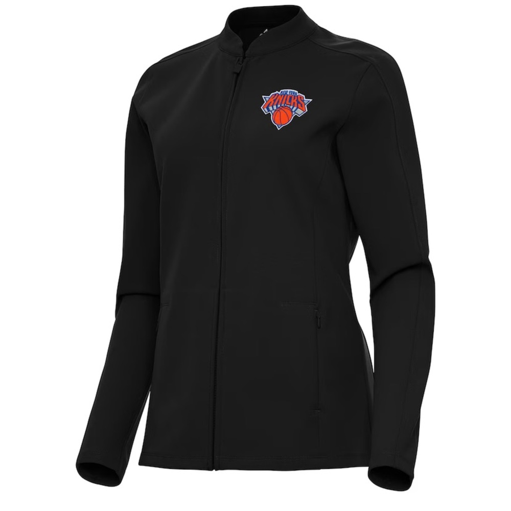 NEW YORK KNICKS Women's New York Knicks Antigua Black Regard Full-Zip Jacket SM